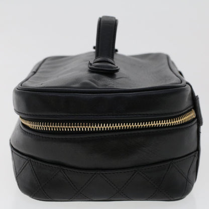 Chanel Bicolole Vanity Cosmetic Pouch Leather Black CC bs6921