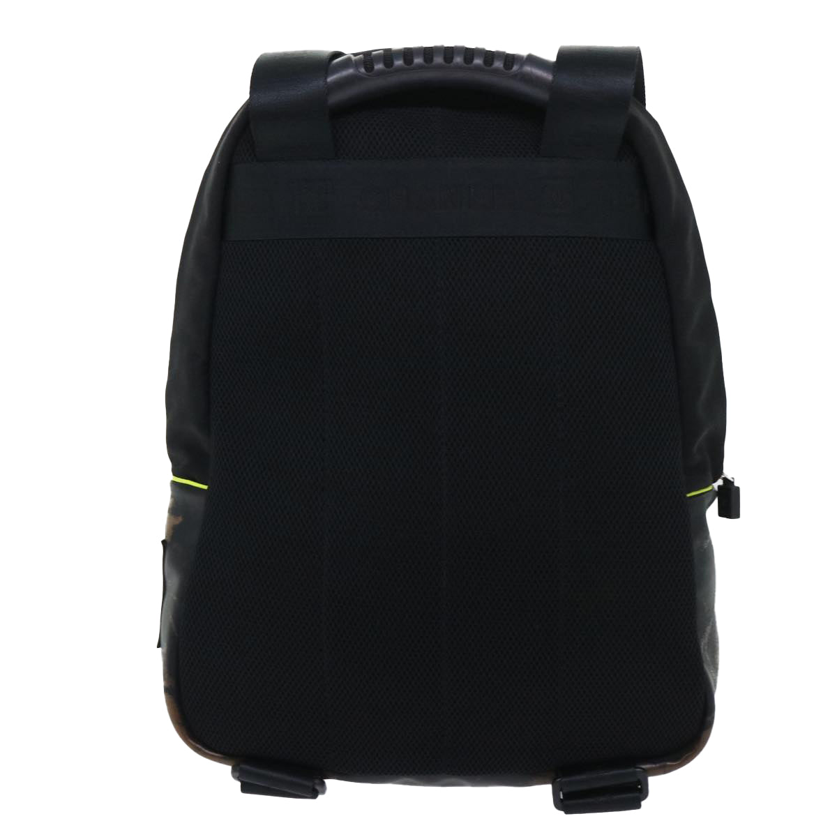 Chanel Backpack Nylon Black Yellow CC Auth bs7813