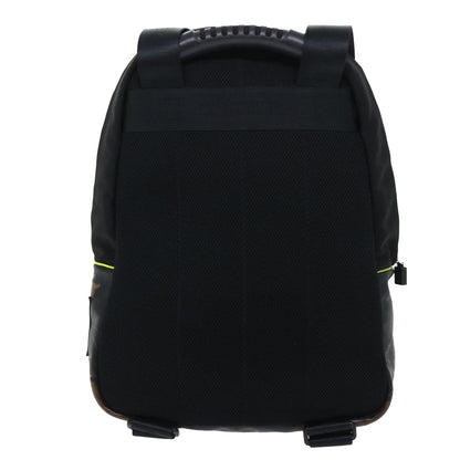 Chanel Backpack Nylon Black Yellow CC Auth bs7813