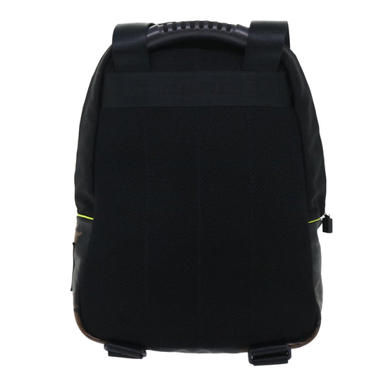 Chanel Backpack Nylon Black Yellow CC Auth bs7813