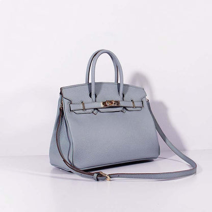 Luxury Hermes 30Cm Birkin Bag Togo Leather With Strap Blue Lin Gold