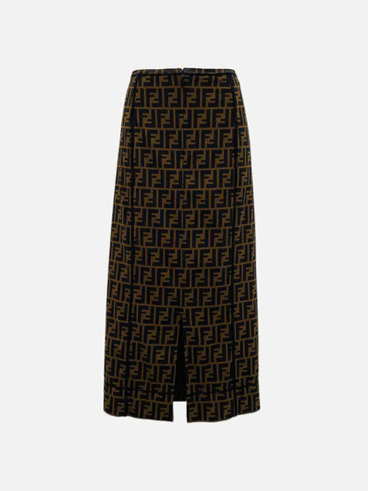FENDI Pencil Brown FF Motif Size US 0 Midi Skirt