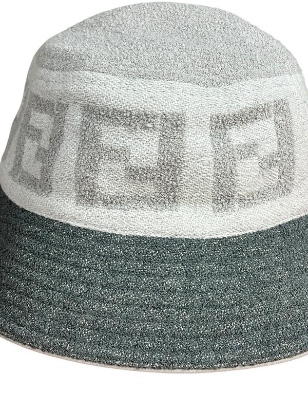 Fendi Grey FF Woven Bucket Hat