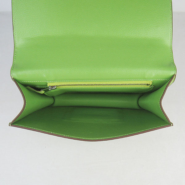 Luxury Hermes Constance Cowskin Leather Bag Green Silver
