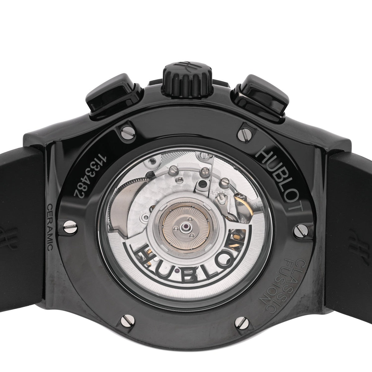Ceramic Rubber 45mm Classic Fusion Aerofusion Chronograph Automatic Watch Black 525.CM.0170.RX