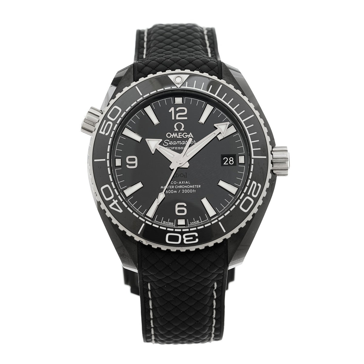 Ceramic Titanium Rubber 39.5mm Seamaster Planet Ocean 600M Automatic Watch Black 215.92.40.20.01.001