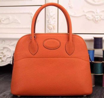 Luxury Hermes Bolide 31Cm Togo Leather Orange Bag