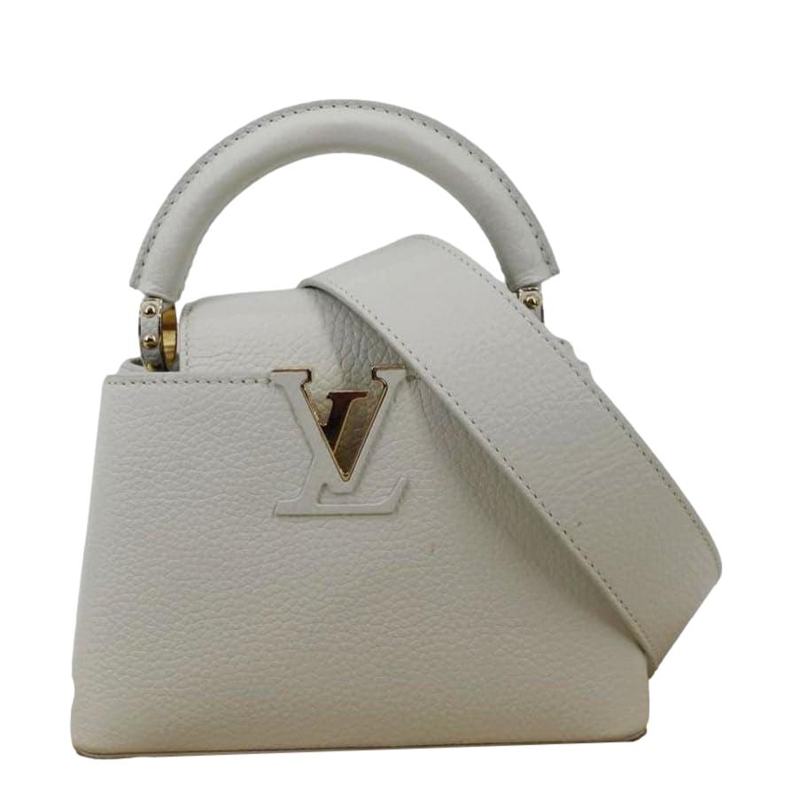 LOUIS VUITTON Capucine Mini Taurillon Leather Crossbody Bag Snow