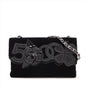 Chanel Camelia Belbet X Leather Chain Shoulder Bag Black Silver G