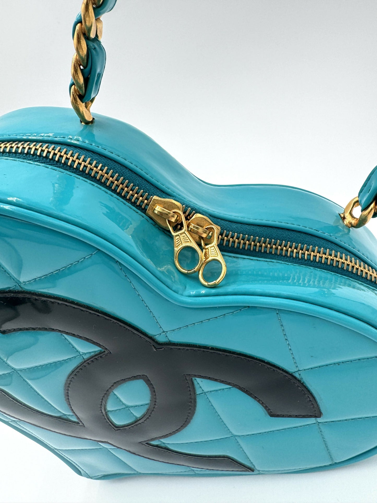 Chanel 1995 Barbie Blue Black Heart Vanity Bag