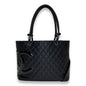 Chanel Cambon Lambskin Black Silver Tote