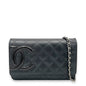 Chanel Cambon Calfskin Black Silver Chain Crossbody Style