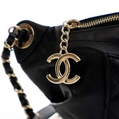 Chanel Black Calfskin Quilted Belt Bag
