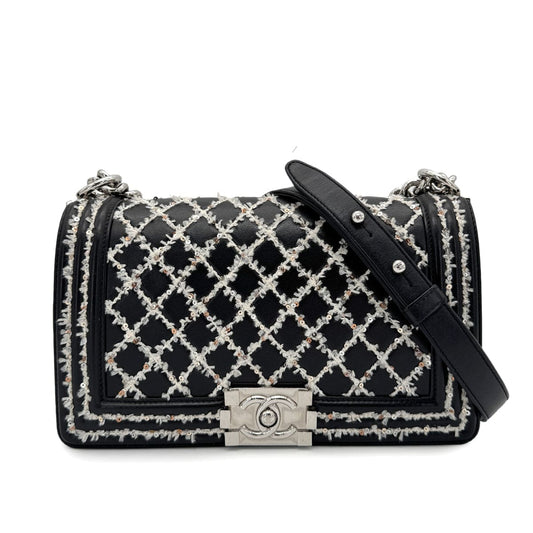 Chanel Boy Medium Leather Black Chain Shoulder Bag