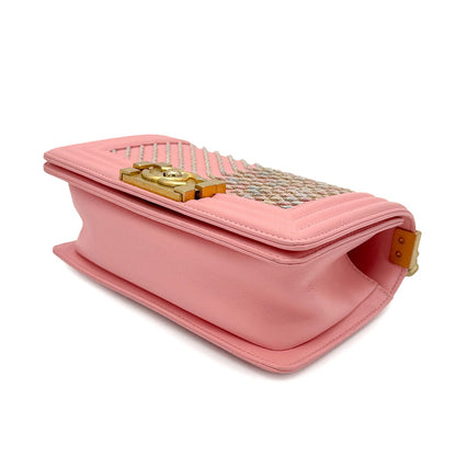 Chanel Boy Small Pink Chain Shoulder Bag