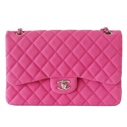 Chanel Bag Jumbo Double Flap Quilted Hot Pink Fuchsia Sueded Caviar new