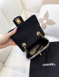 Chanel 22 Black And White Tweed Square Chain Bag