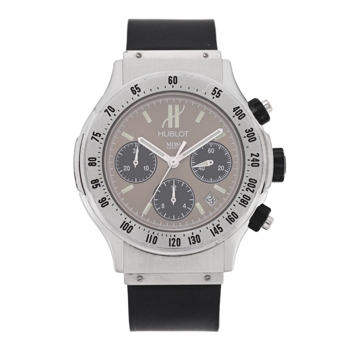 Stainless Steel Rubber 42mm MDM Super B Chronograph Automatic Watch Brown 1920.1