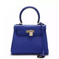 Luxury Hermes Kelly 25Cm Togo Leather Bag Electric Blue Gold