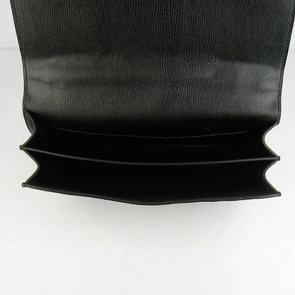 Luxury Hermes Calf Leather Message Bag Black Golden