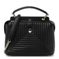 Fendi Shiny Nappa Trapuntata Chain Small DotCom Chain Satchel Black