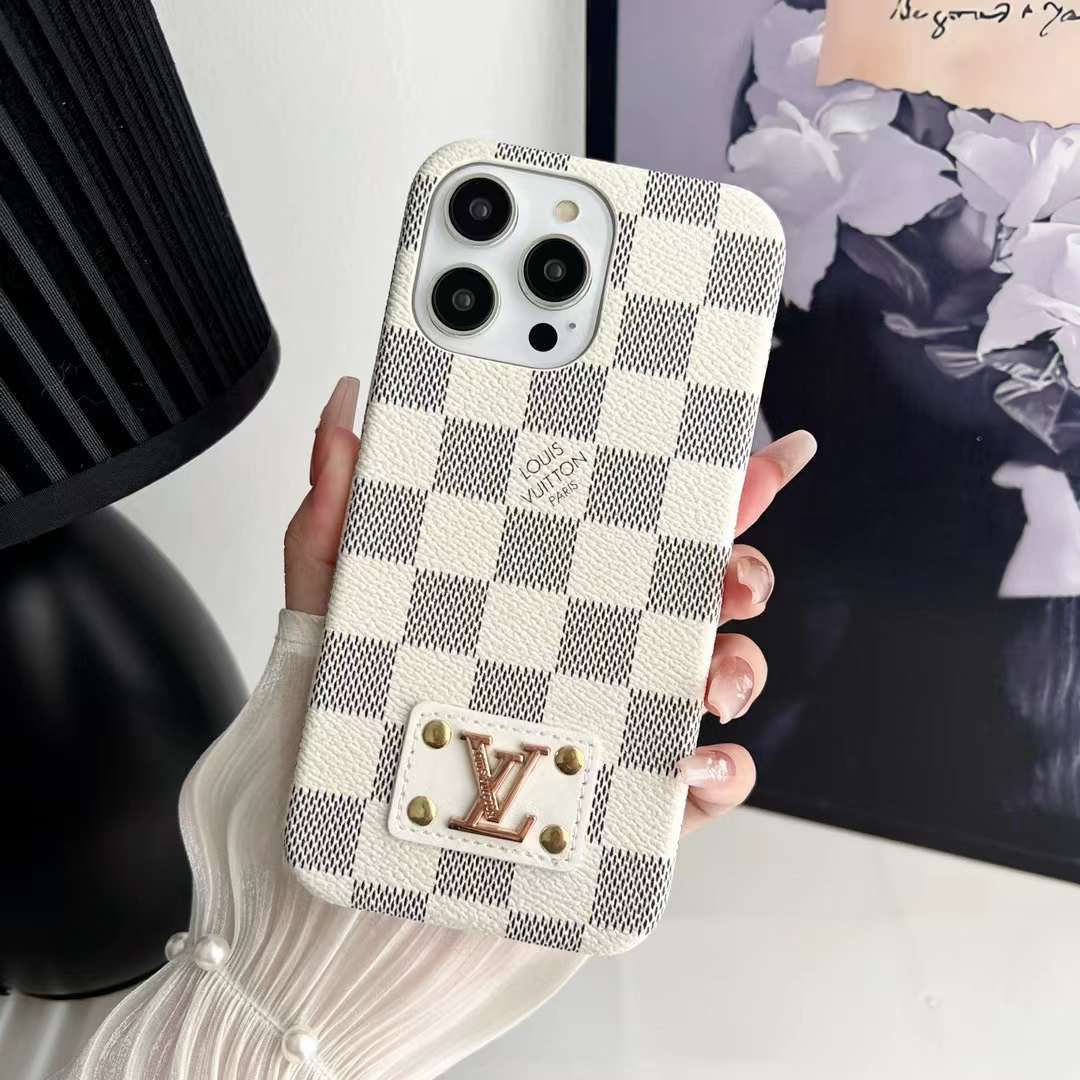 Leather label oil edge mobile phone case for iphone