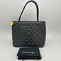 Chanel Black Caviar Medallion Tote Handbag 2001-2003
