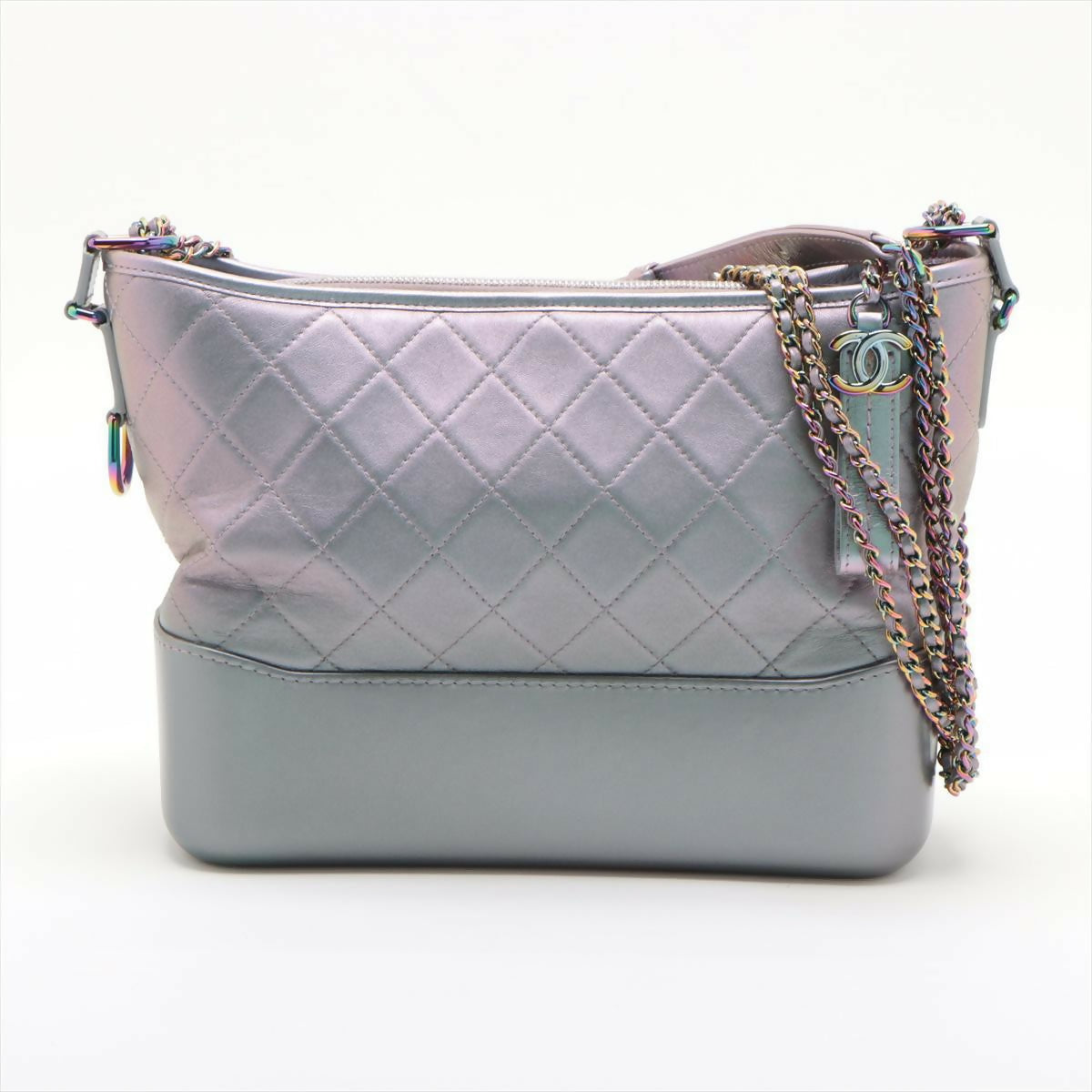 Chanel Iridescent Light Purple Lambskin Calfskin Quilted Gabrielle Hobo Medium Bags