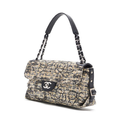 Chanel Camelia Turnrock Chain Shooter Tweed Black Multicolor (Silver G ) Shooter Bag Shooter Bag Lady Hybrid ShipSS escence Online