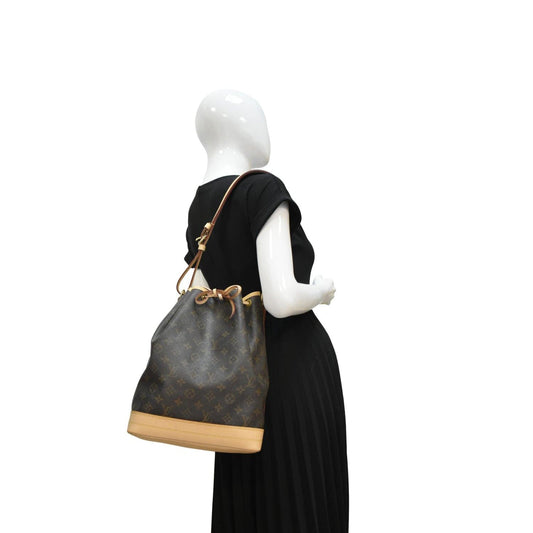 LOUIS VUITTON Large Noe Monogram Canvas Shoulder Bag Brown