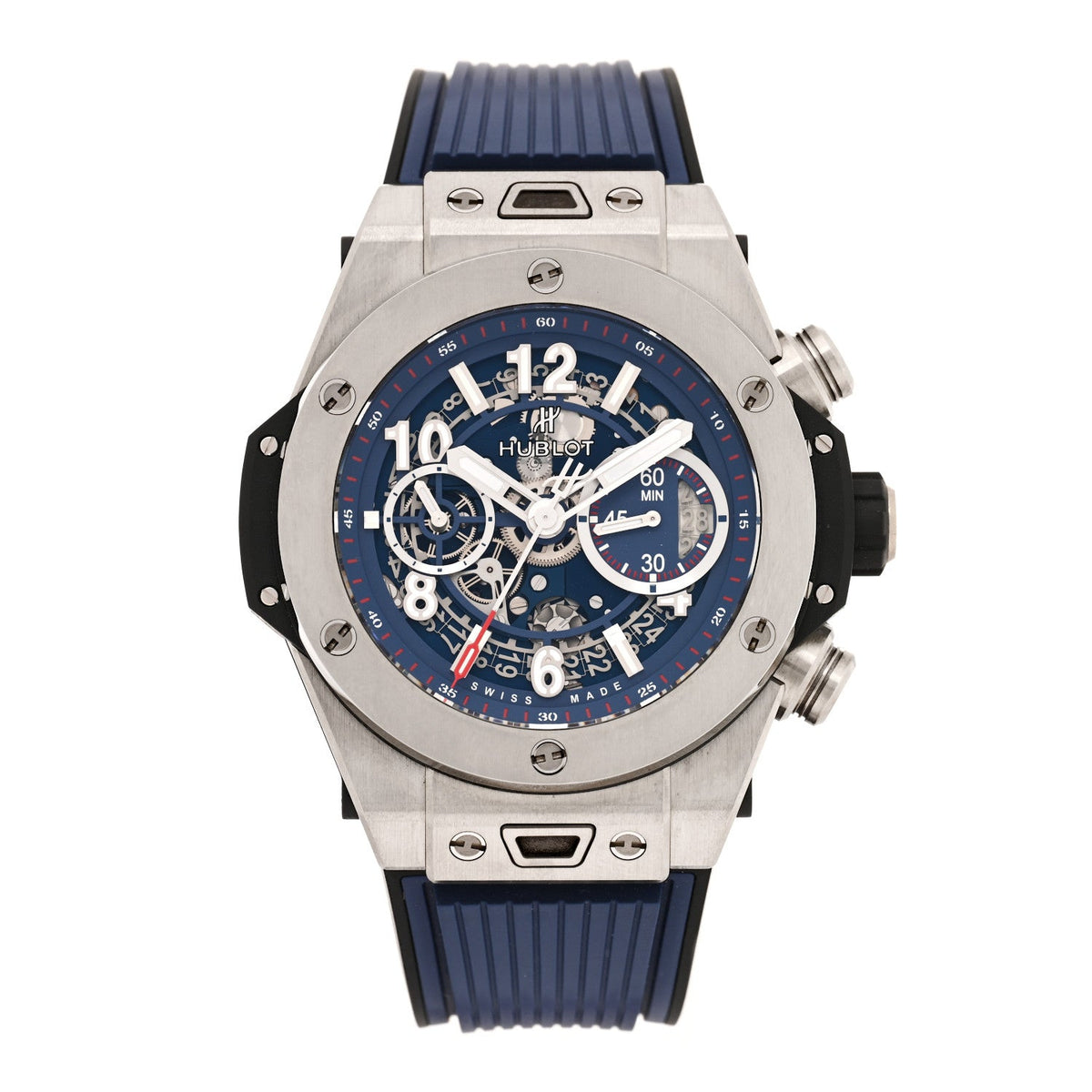 Titanium Rubber 45mm Big Bang Unico Automatic Watch Blue 411.NX.5179.RX