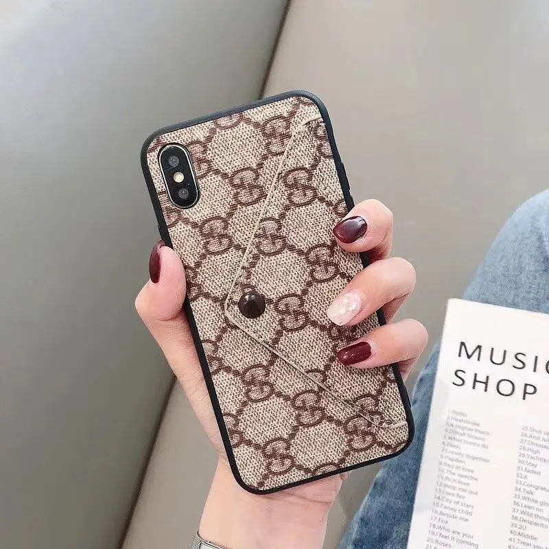 Retro pattern card pocket phone case