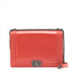 Chanel Boy Leather Red Gold Silver Chain Shoulder Bag