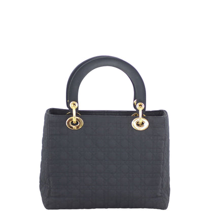 Dior Lady Dior Cannage Quilted Canvas Bag Medium