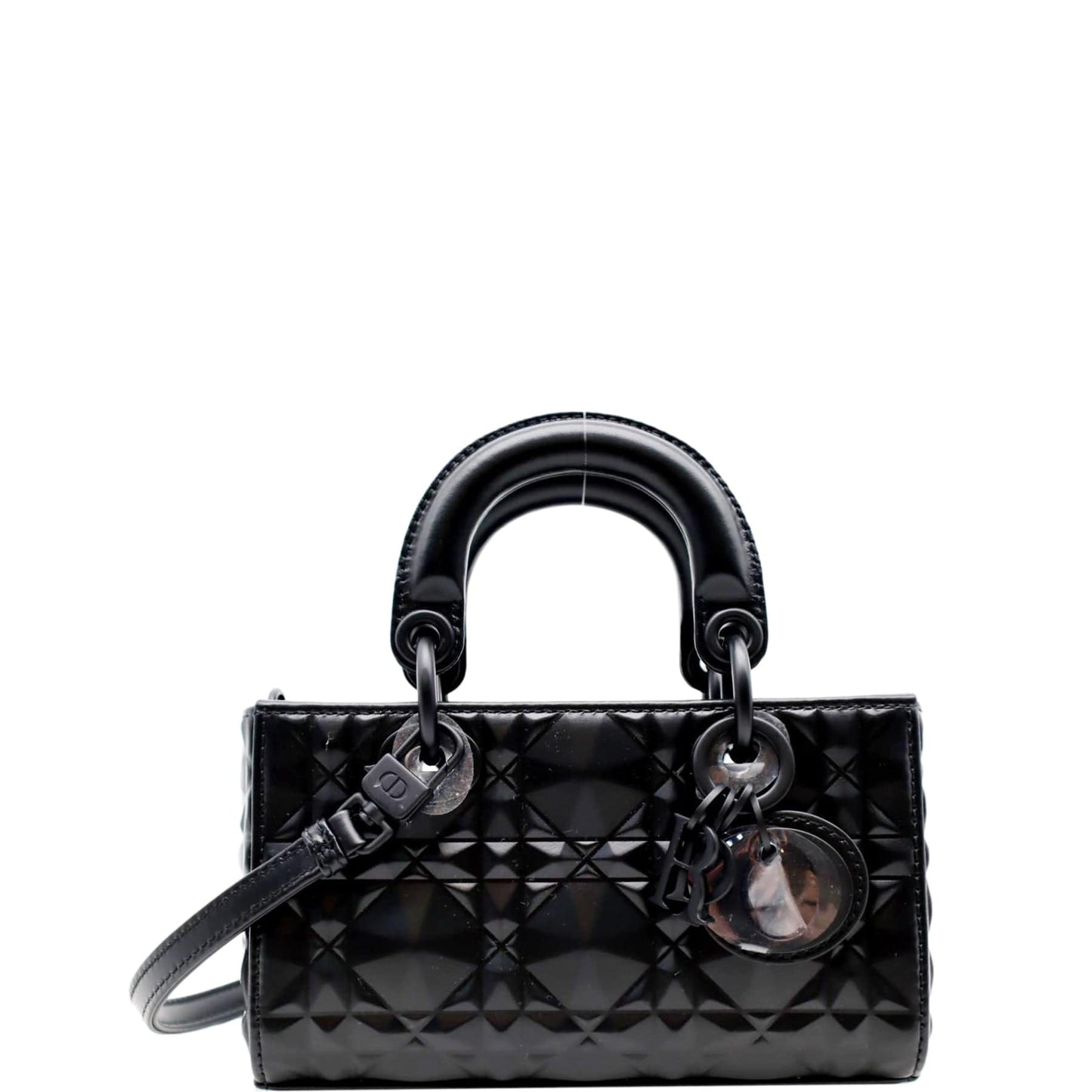Christian Dior Lady D-Joy Diamond Motif Chain Shoulder Bag Black