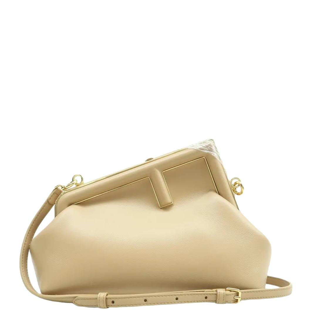 Fendi Fendi First Leather Beige Shoulder Bag