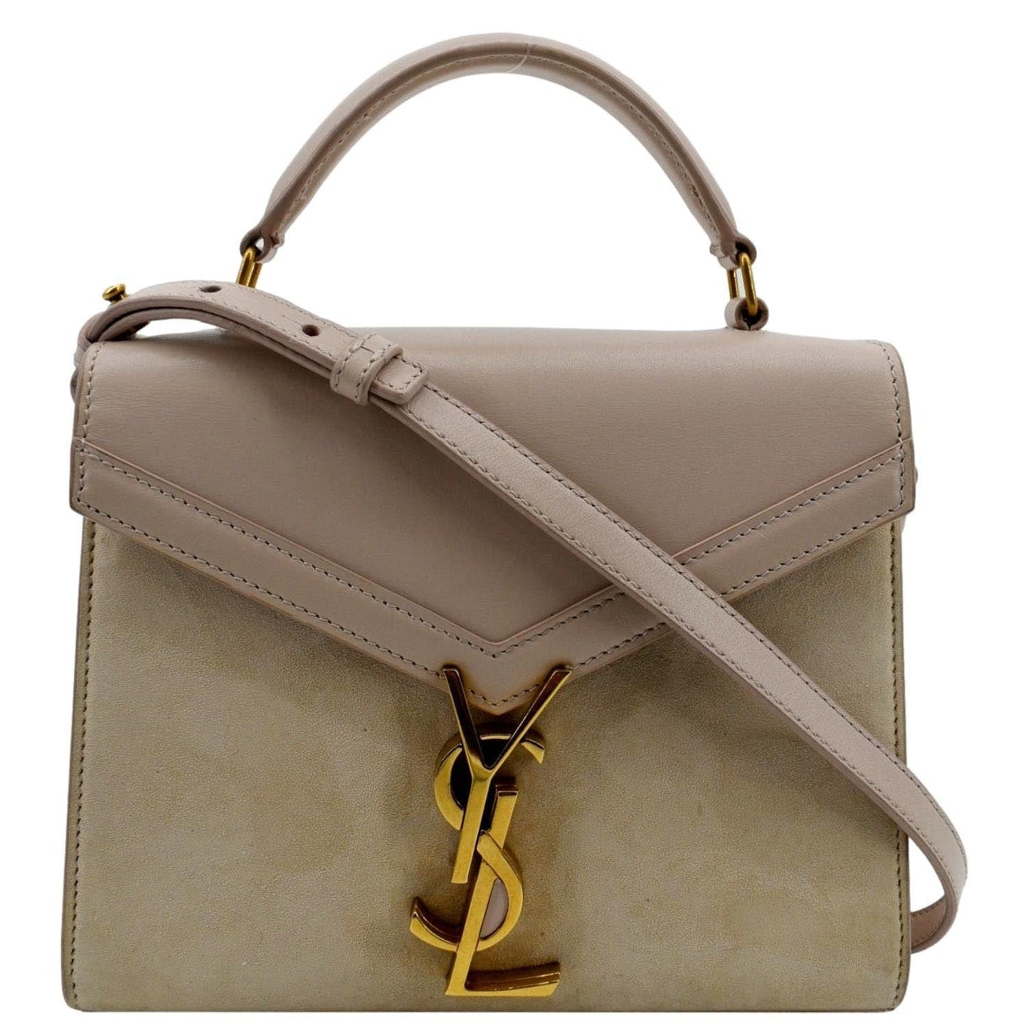 Saint Laurent Cassandra Leather Cream Shoulder Bag