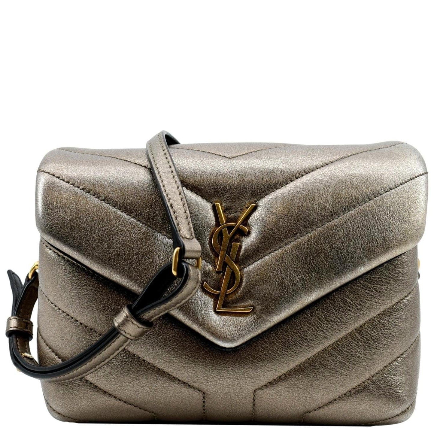 Saint Laurent Loulou Leather Gold Crossbody