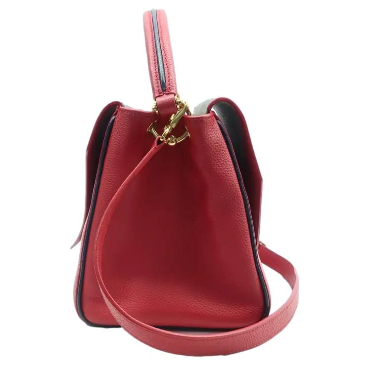 LOUIS VUITTON Double V Monogram Leather Shoulder Bag Cerise