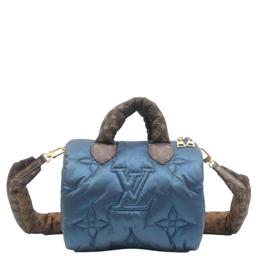 LOUIS VUITTON 25 Bandouliere Monogram Nylon Shoulder Bag Navy Blue