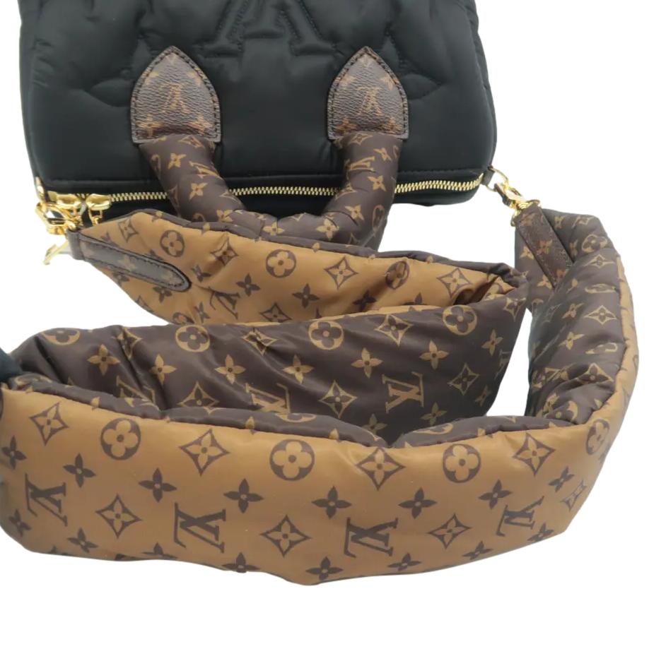 LOUIS VUITTON 25 Bandouliere Monogram Nylon Shoulder Bag Black