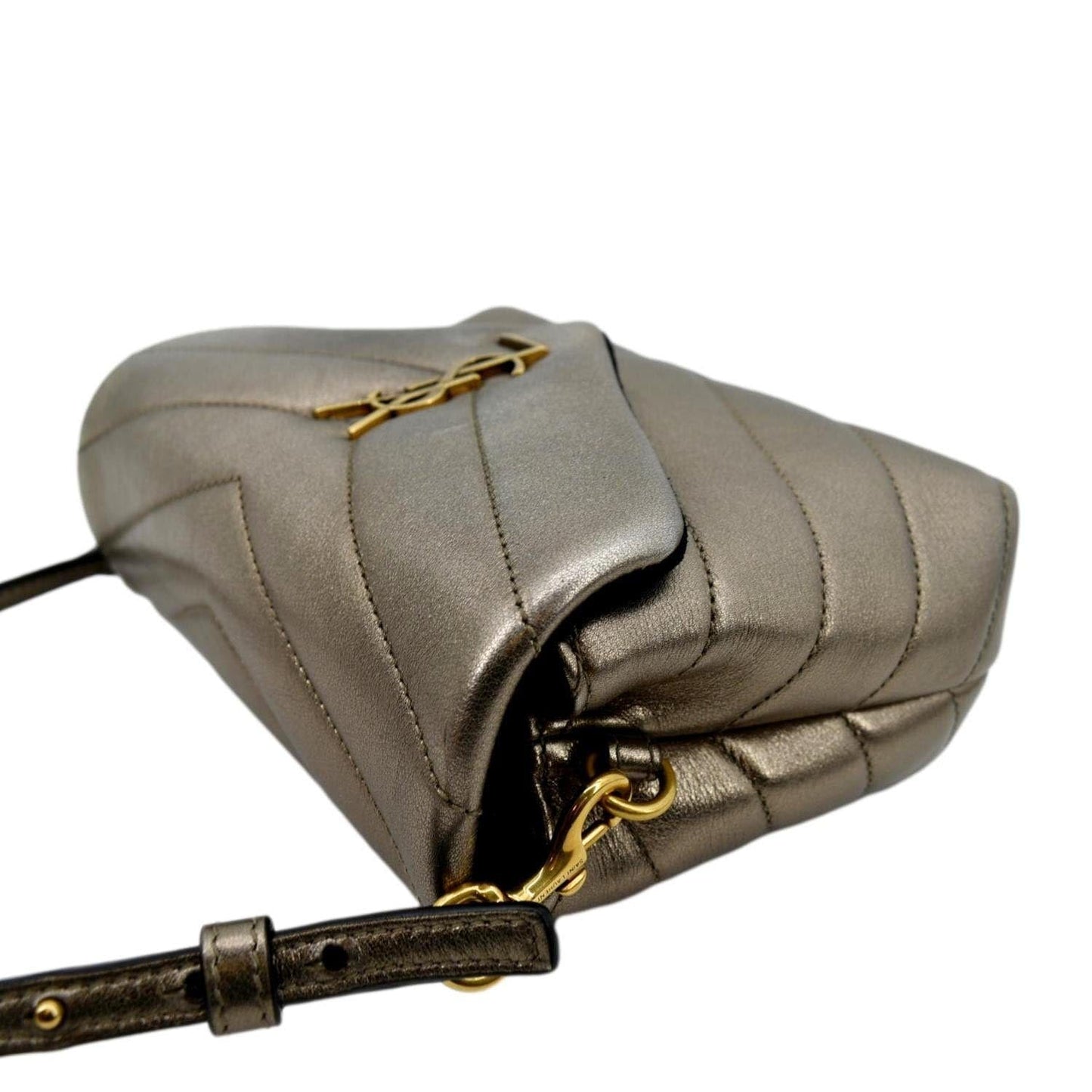 Saint Laurent Loulou Leather Gold Crossbody