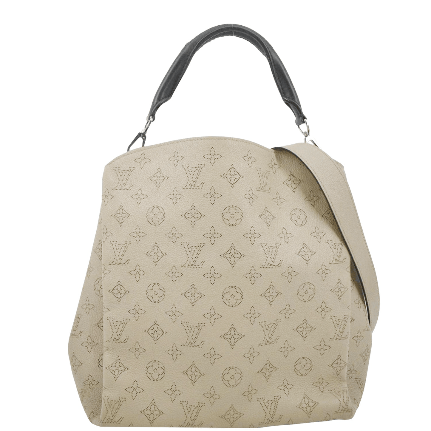 LOUIS VUITTON Babylone Mahina Calfskin Leather Shoulder Bag Galet