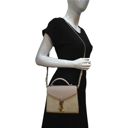 Saint Laurent Cassandra Leather Cream Shoulder Bag