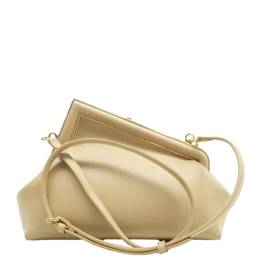 Fendi Fendi First Leather Beige Shoulder Bag