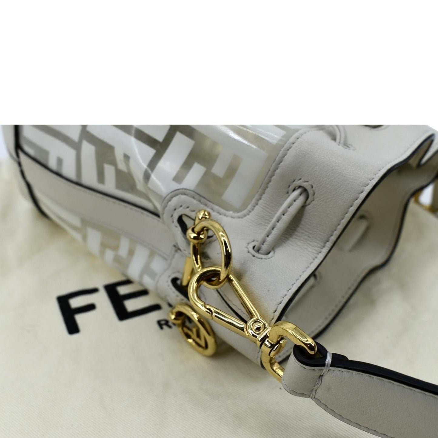 Fendi Mon Tresor Leather White Handbag
