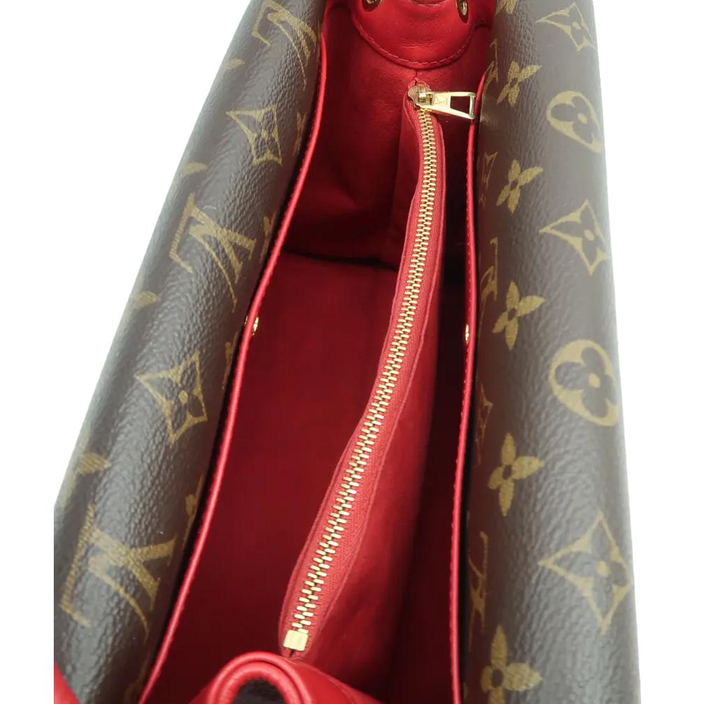 LOUIS VUITTON Double V Monogram Leather Shoulder Bag Cerise