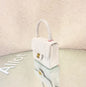 Chanel White Quilted Lambskin Cc Top Handle Mini Kelly Bag Gold Hardware 1994