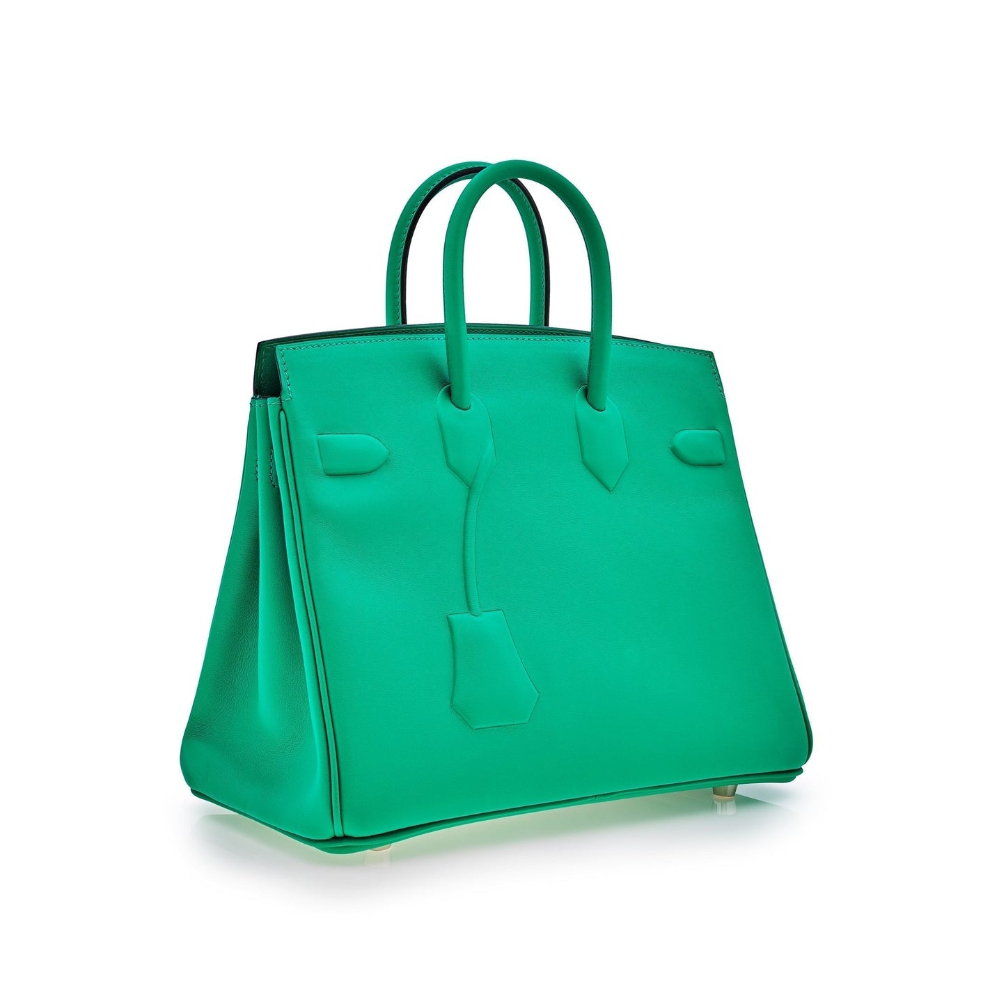 Luxury Hermes Birkin 25 Shadow Bag Menthe Swift Leather
