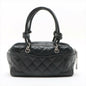Chanel Black And White Calfskin Quilted Small Cambon Bowler Bag